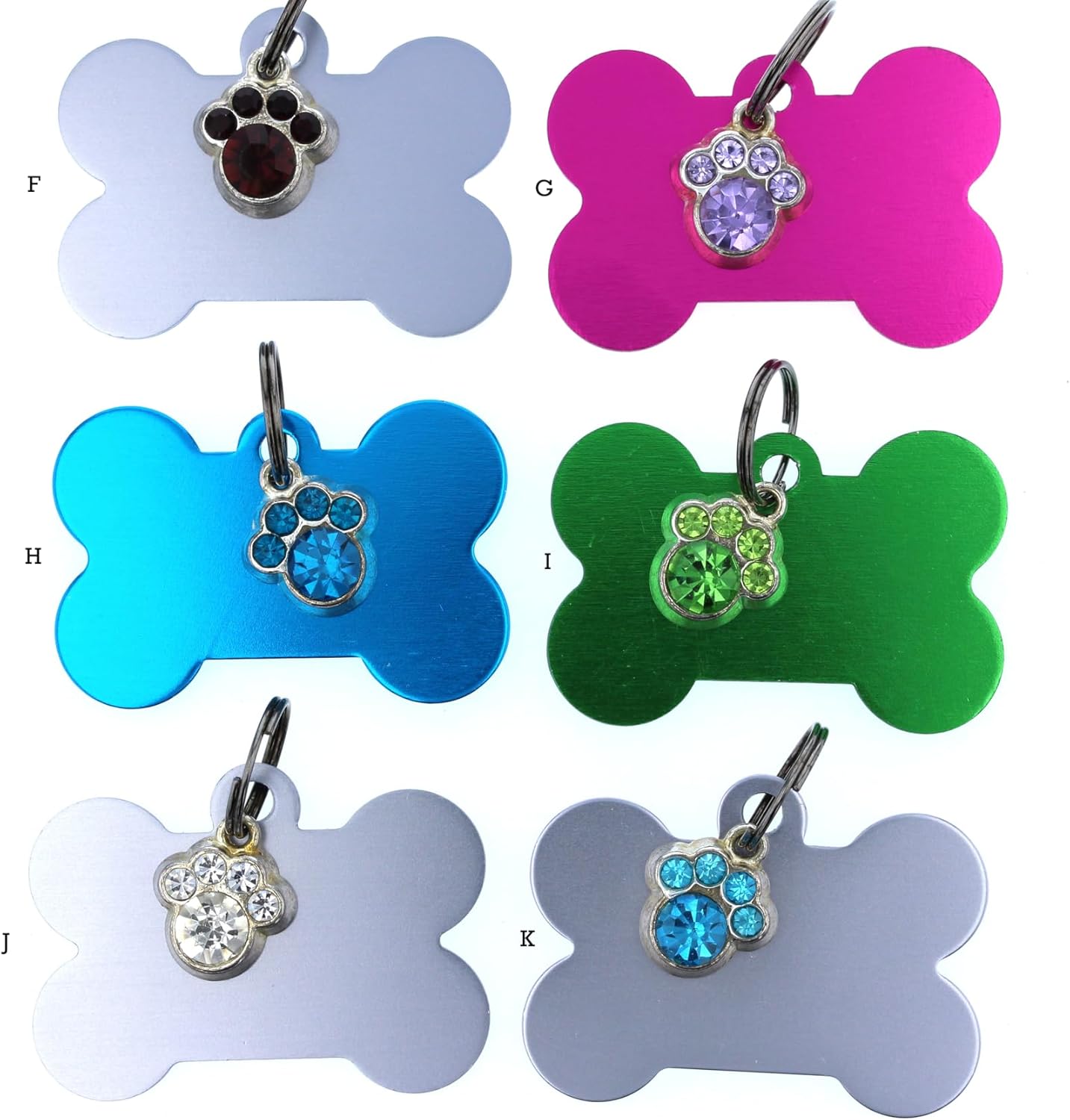 Paw Charm Dog Id Tag with Free Engraving (F-Silver)