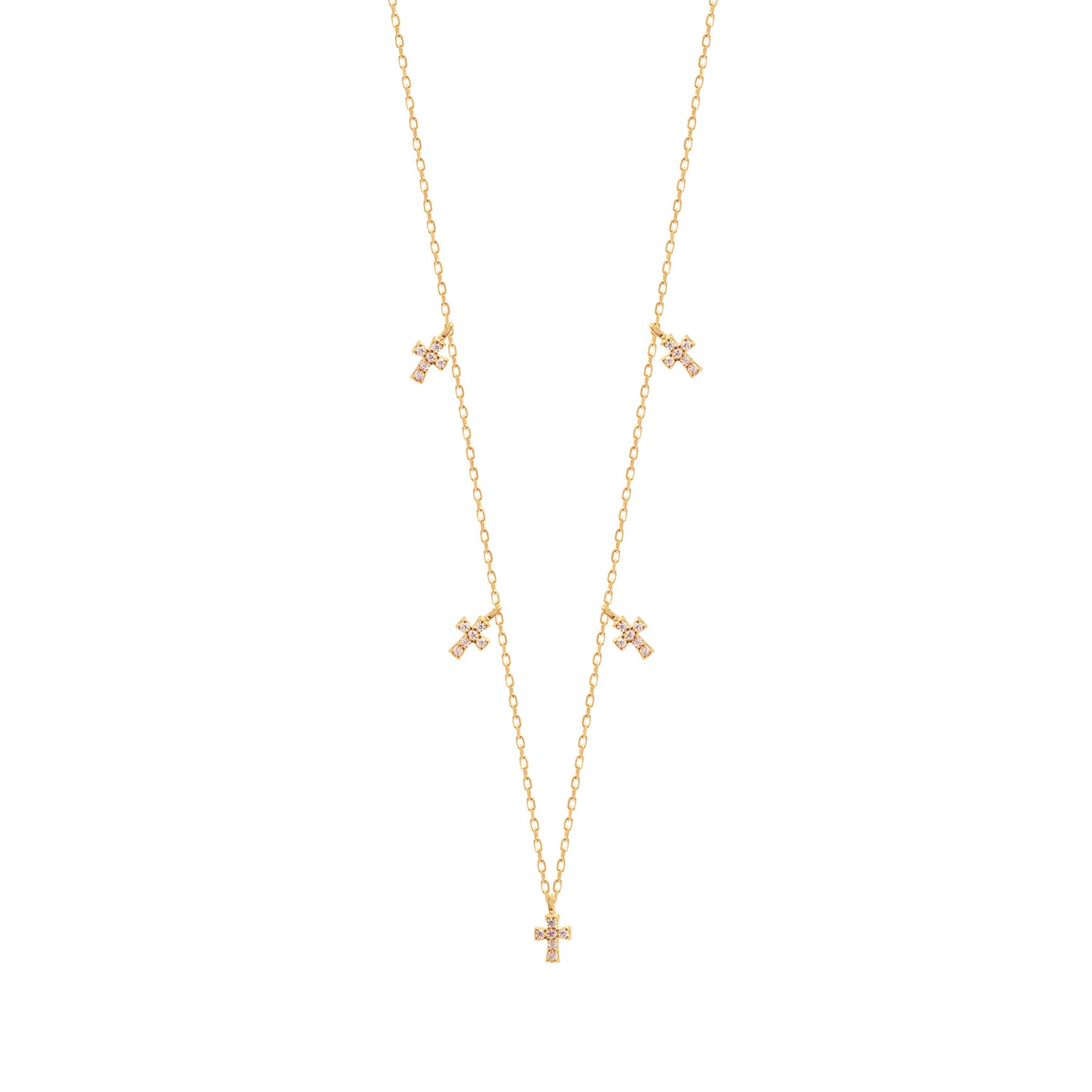Cubic Zirconia Dangle Cross Sterling silver Necklace