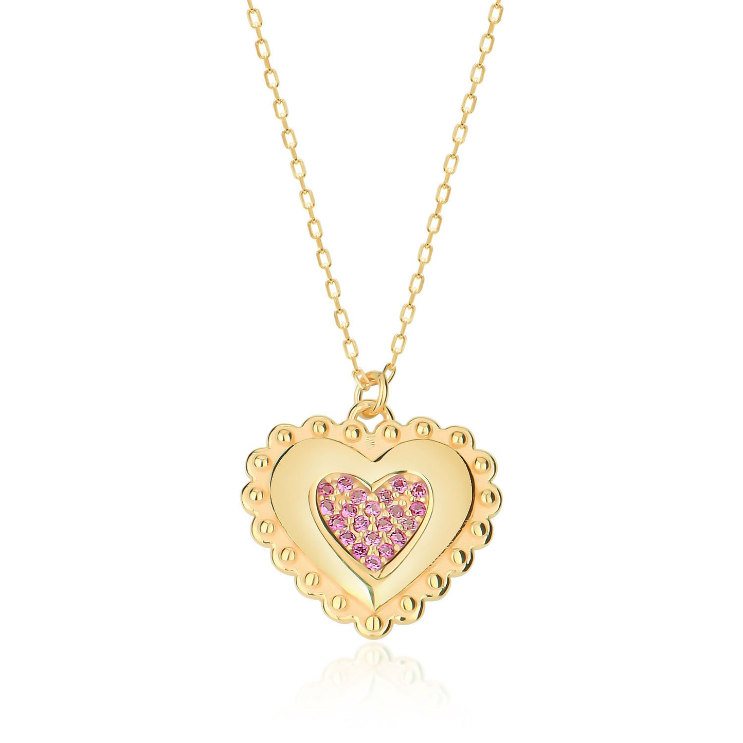 Cubic Zircon Heart Sterling silver Necklace