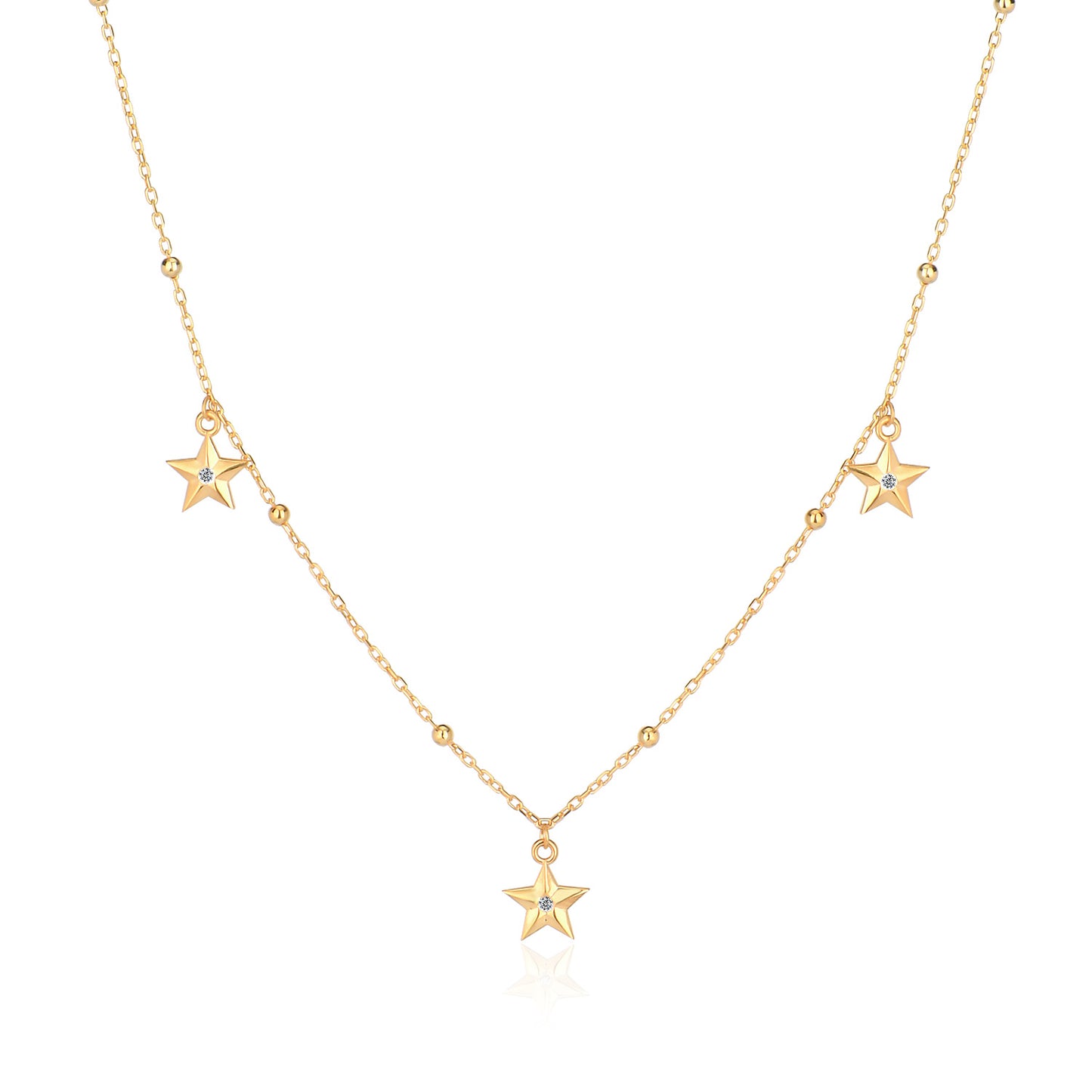 Cubic Zircon Star Sterling silver Necklace