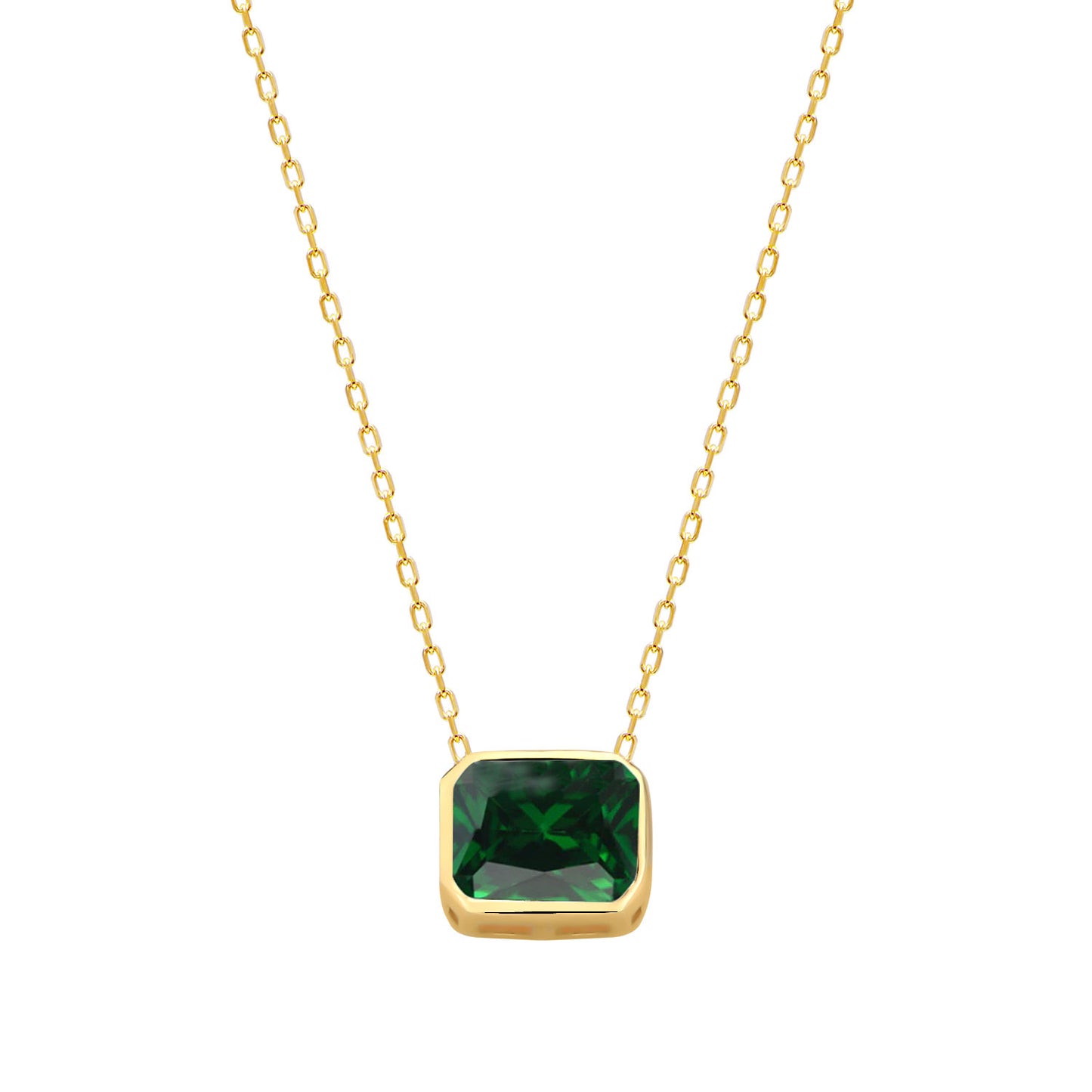 Cubic Zircon colored stone Sterling silver Necklace