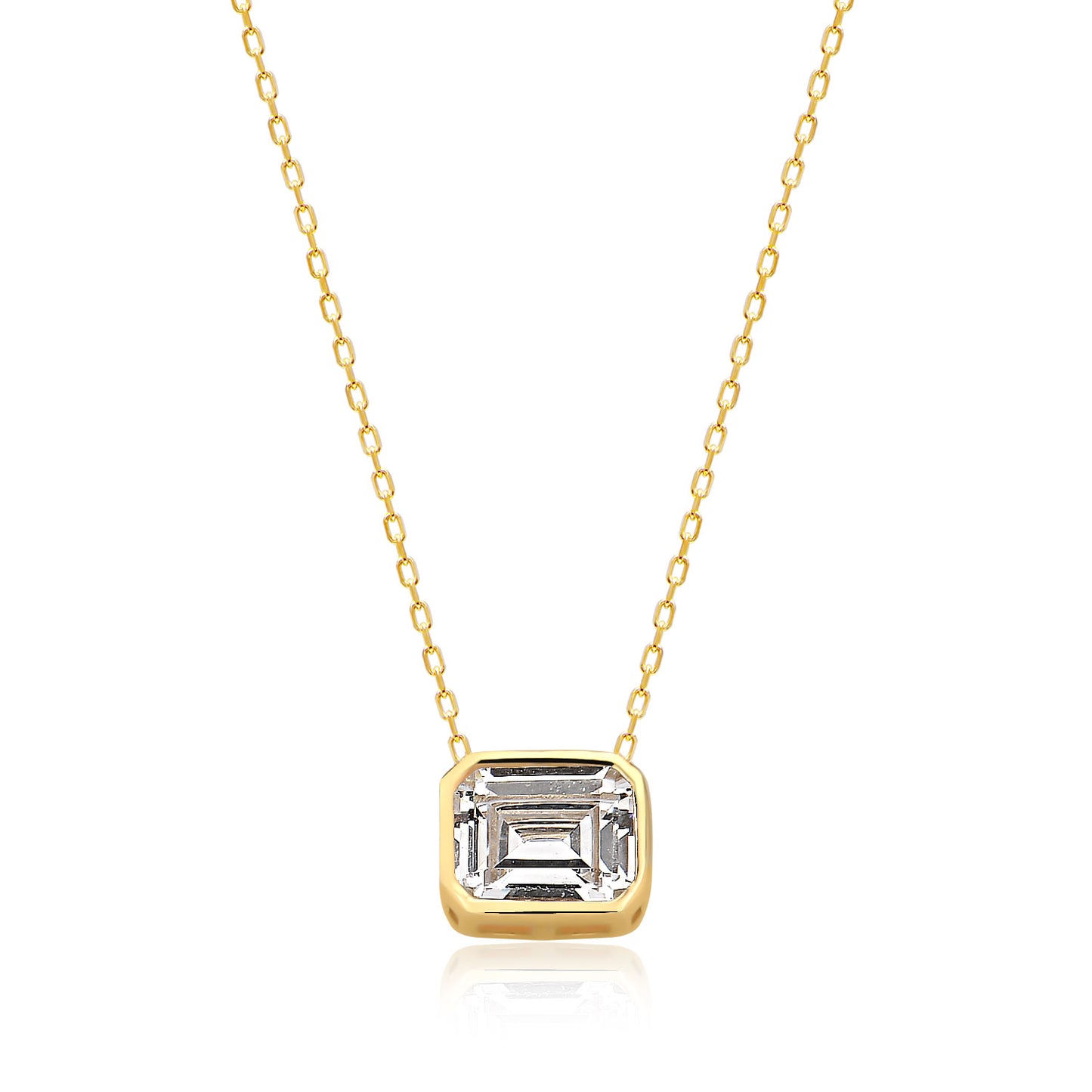 Cubic Zircon Geometric Shape Sterling silver Necklace