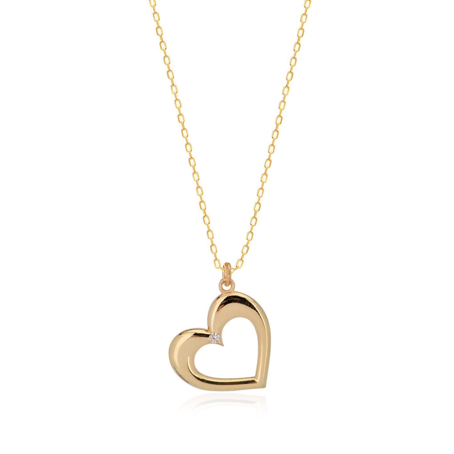 Cubic Zirconia Heart Sterling silver Necklace