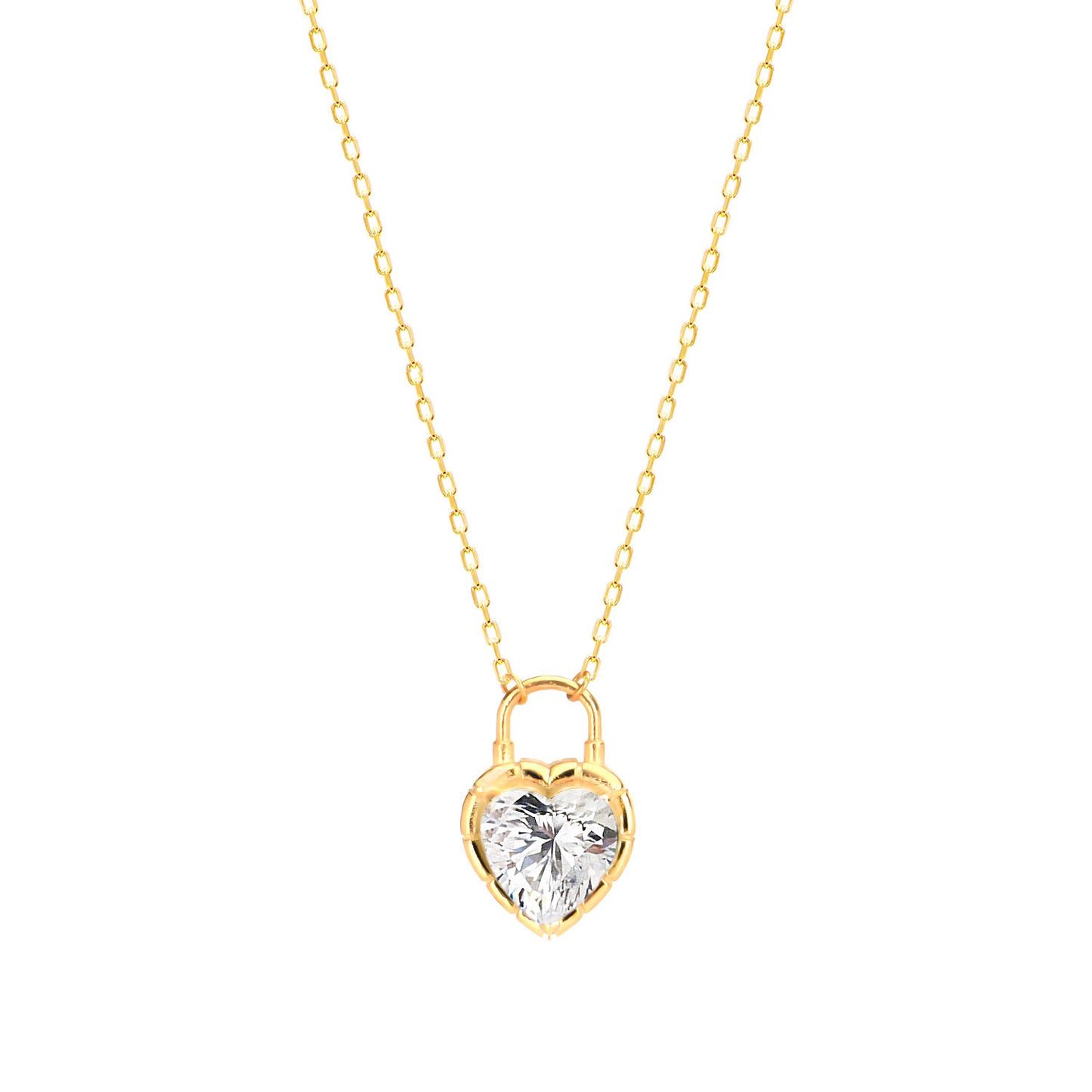 Cubic Zircon Heart Sterling silver Necklace