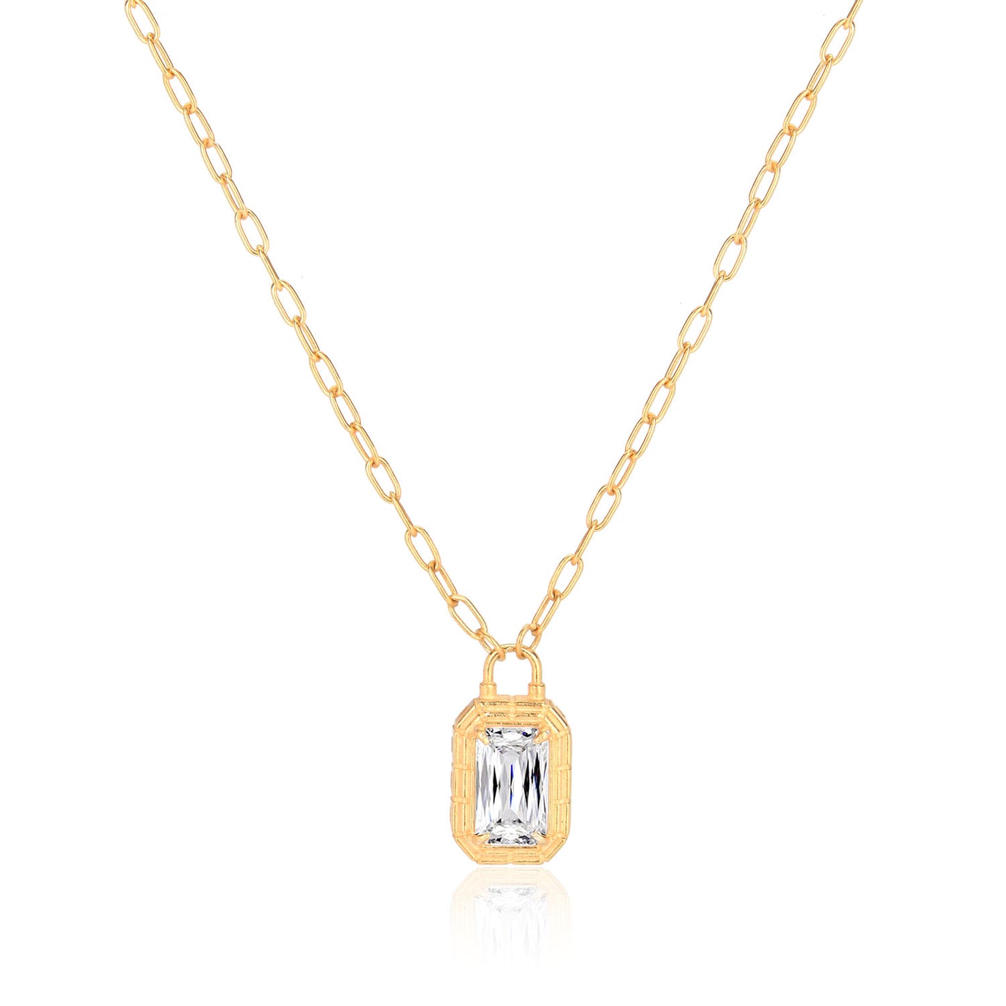 Cubic Zircon Geometric Shape Sterling silver Necklace
