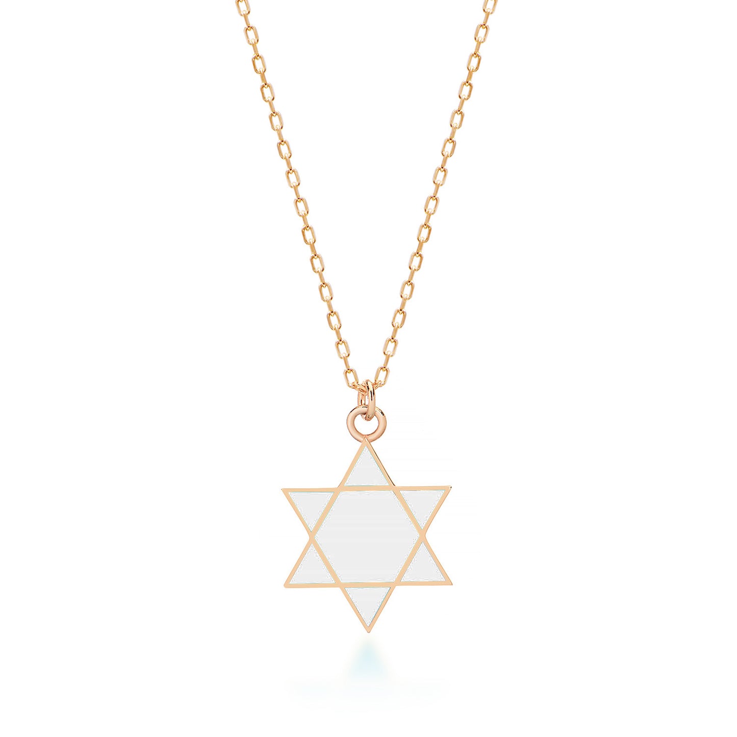Enameled Star Of David Sterling silver Necklace