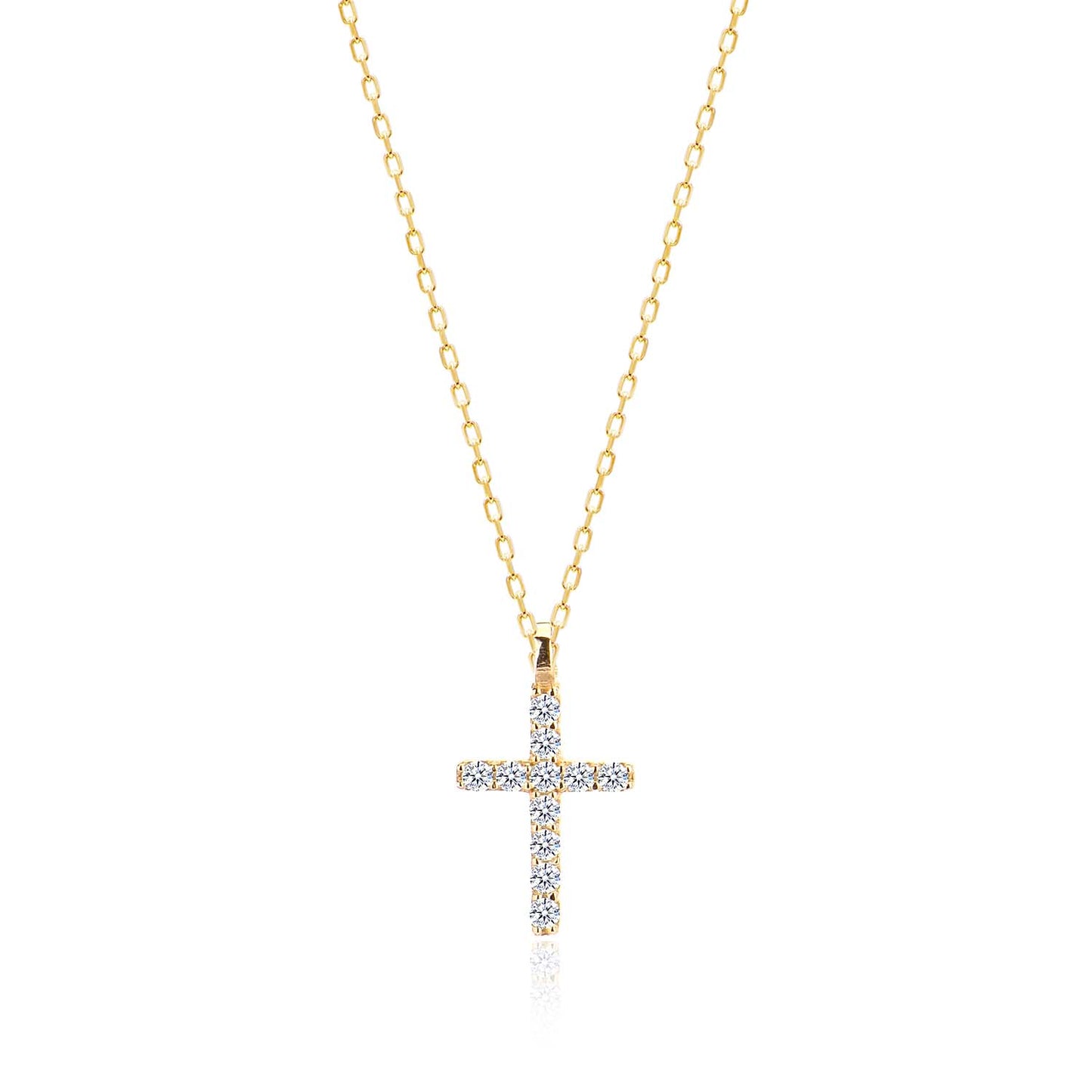 Cubic Zirconia Cross Sterling silver Necklace