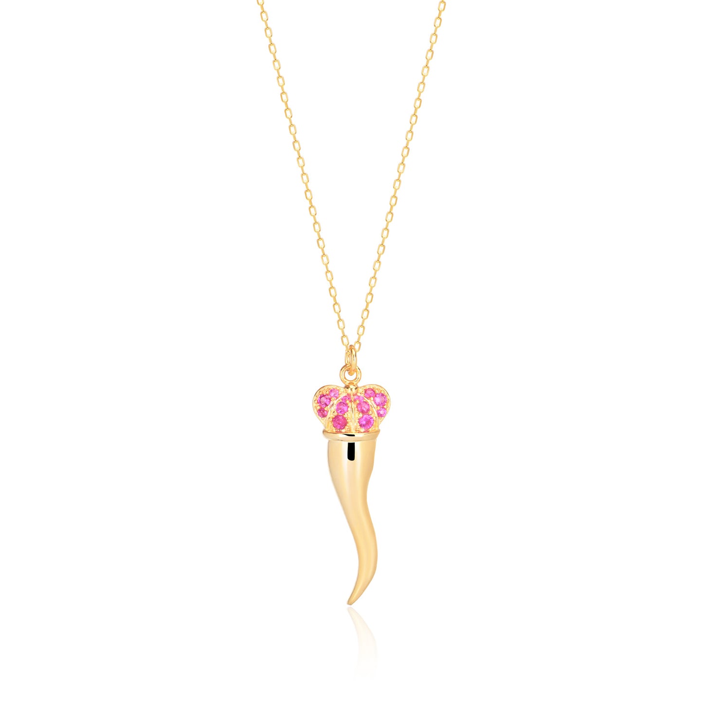 Cubic Zircon Italian Horn Sterling silver Necklace