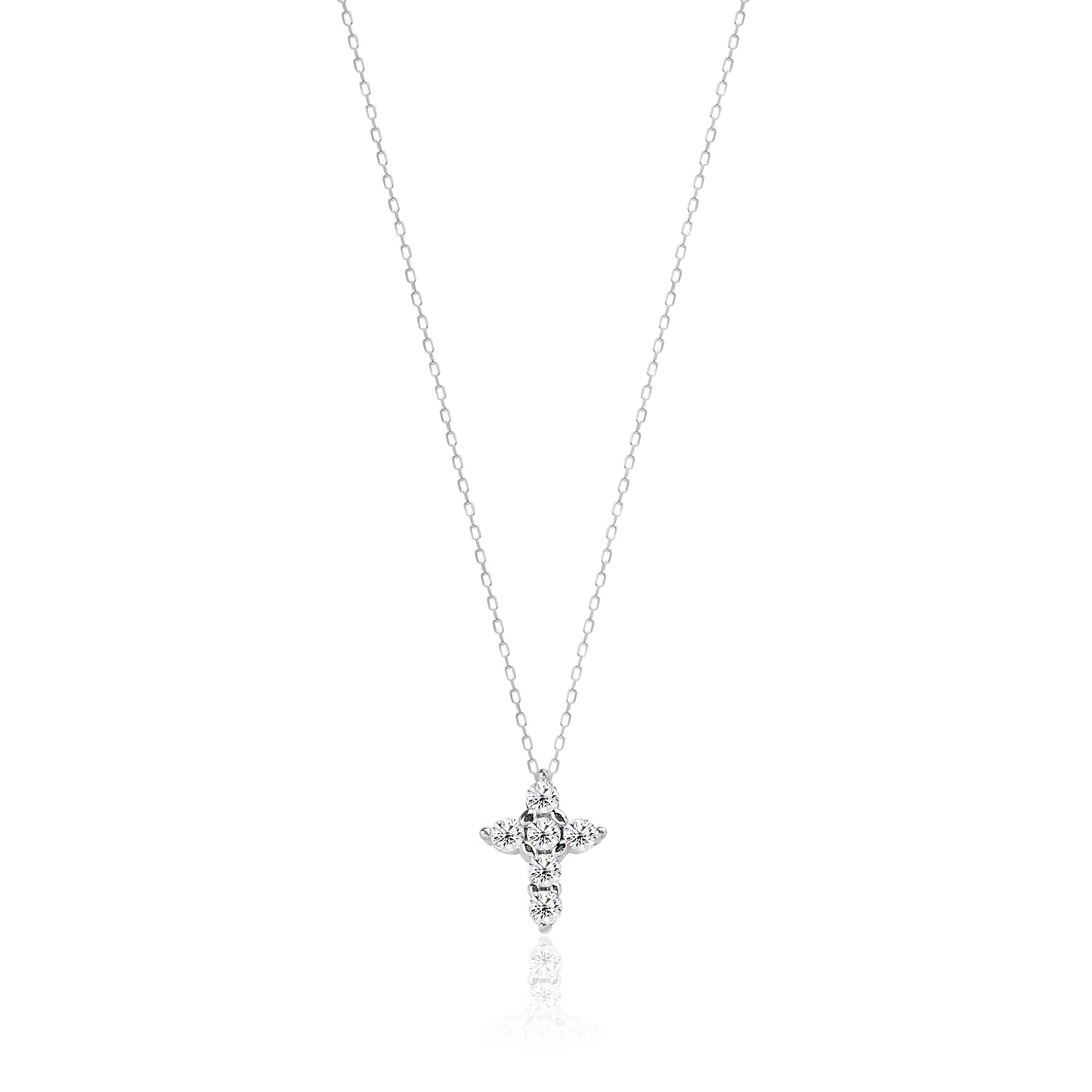 Cubic Zirconia Cross Sterling silver Necklace