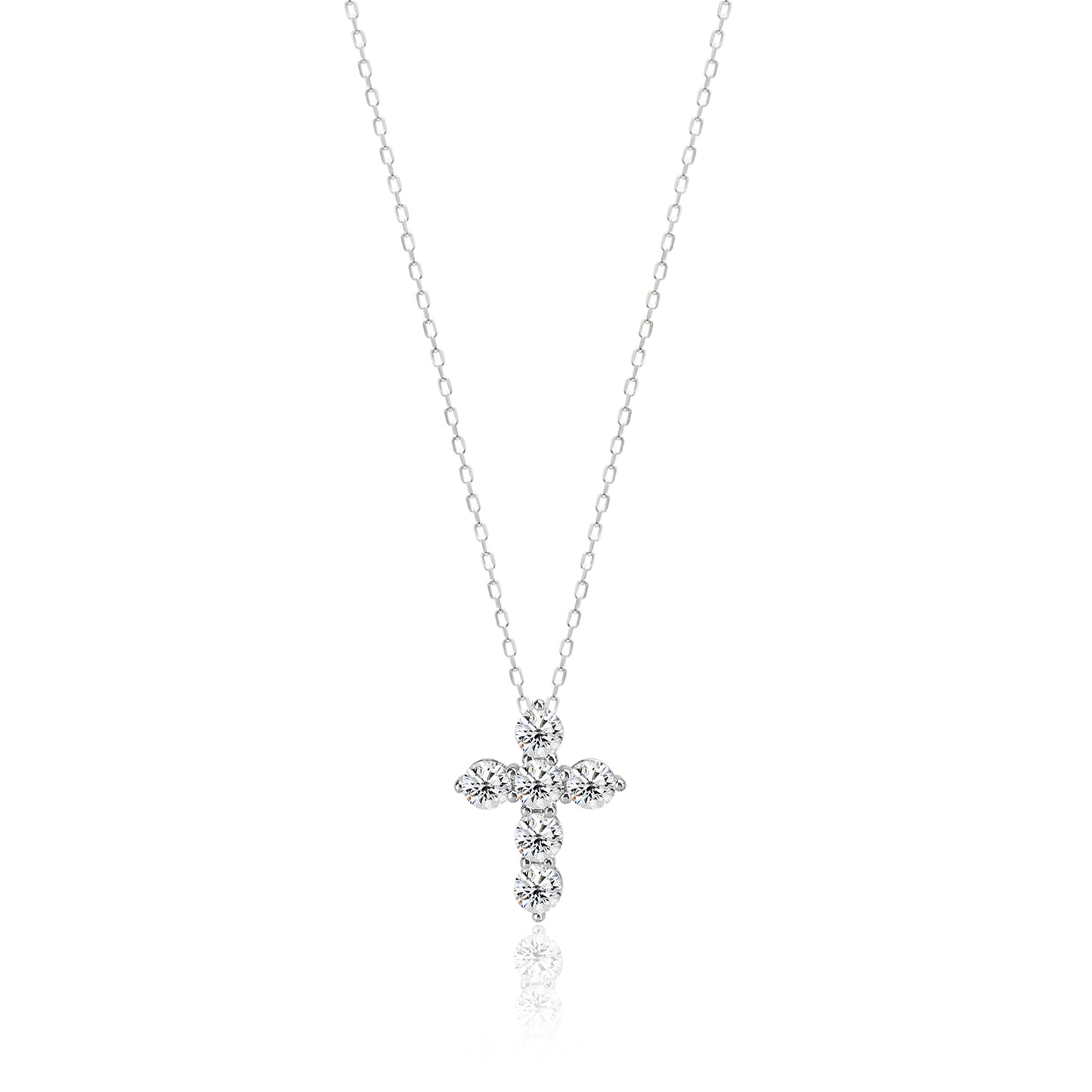 Cubic Zirconia Cross Sterling silver Necklace