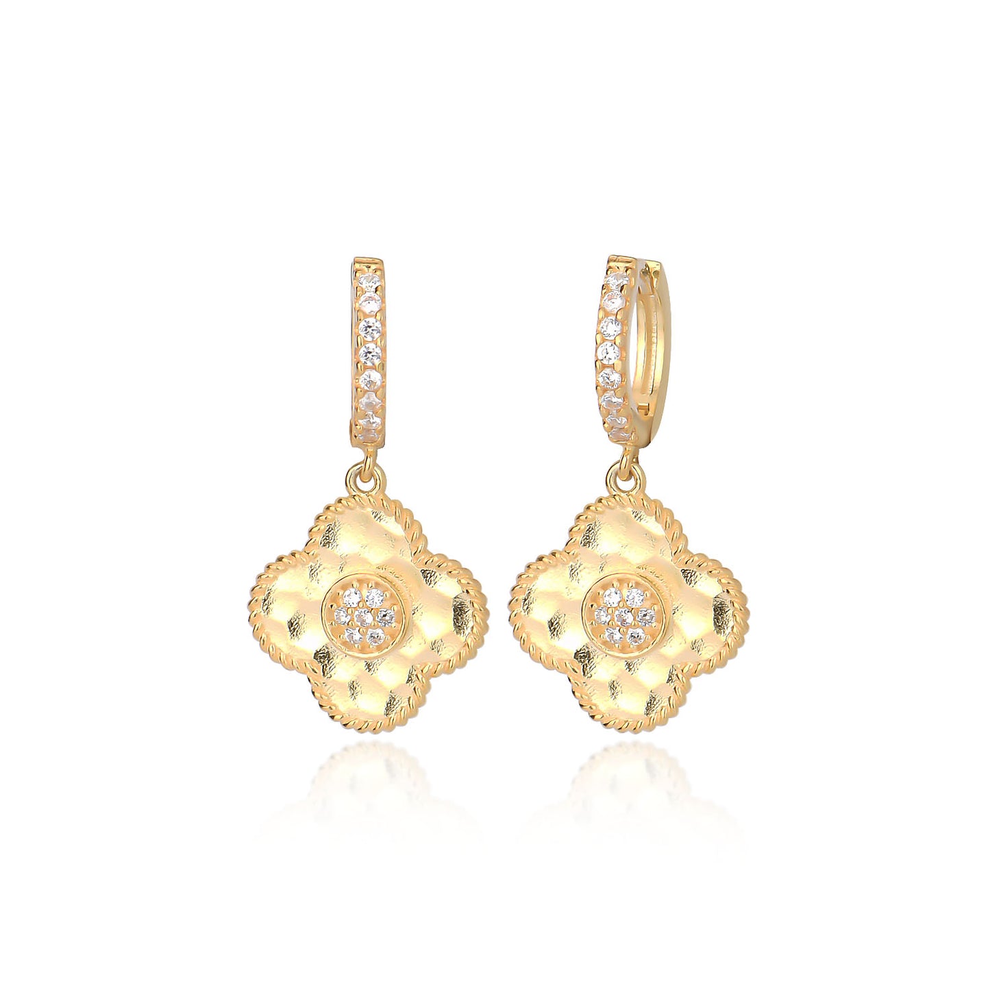 Flower Hoop earring in Sterling silver