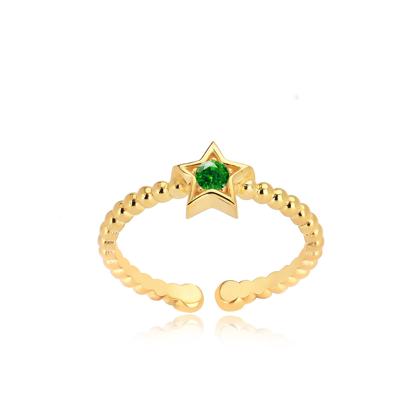 Adjustable Cubic Zirconia Star Ring in Sterling silver