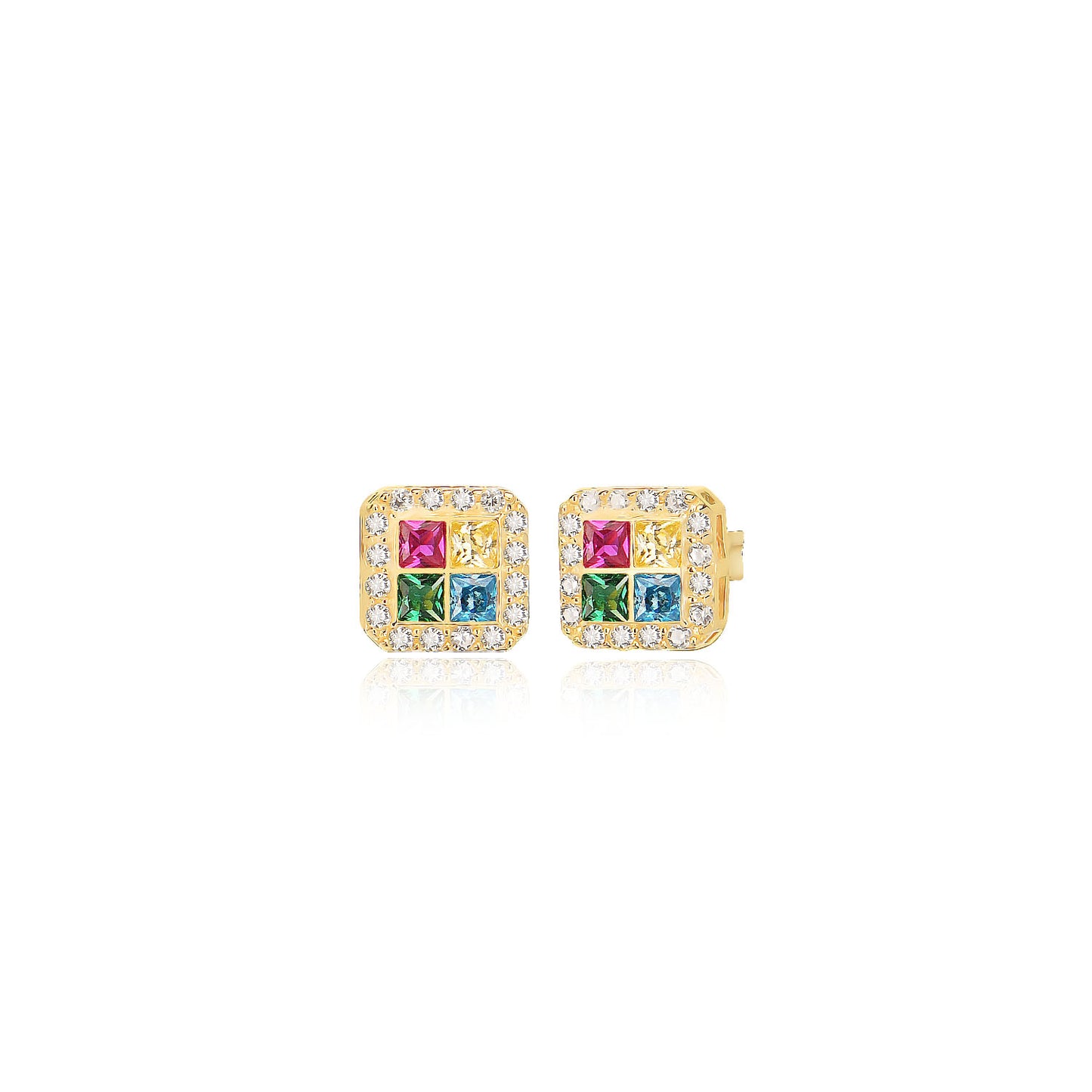 Cubic Zircon Geometric Stud earring in Sterling silver