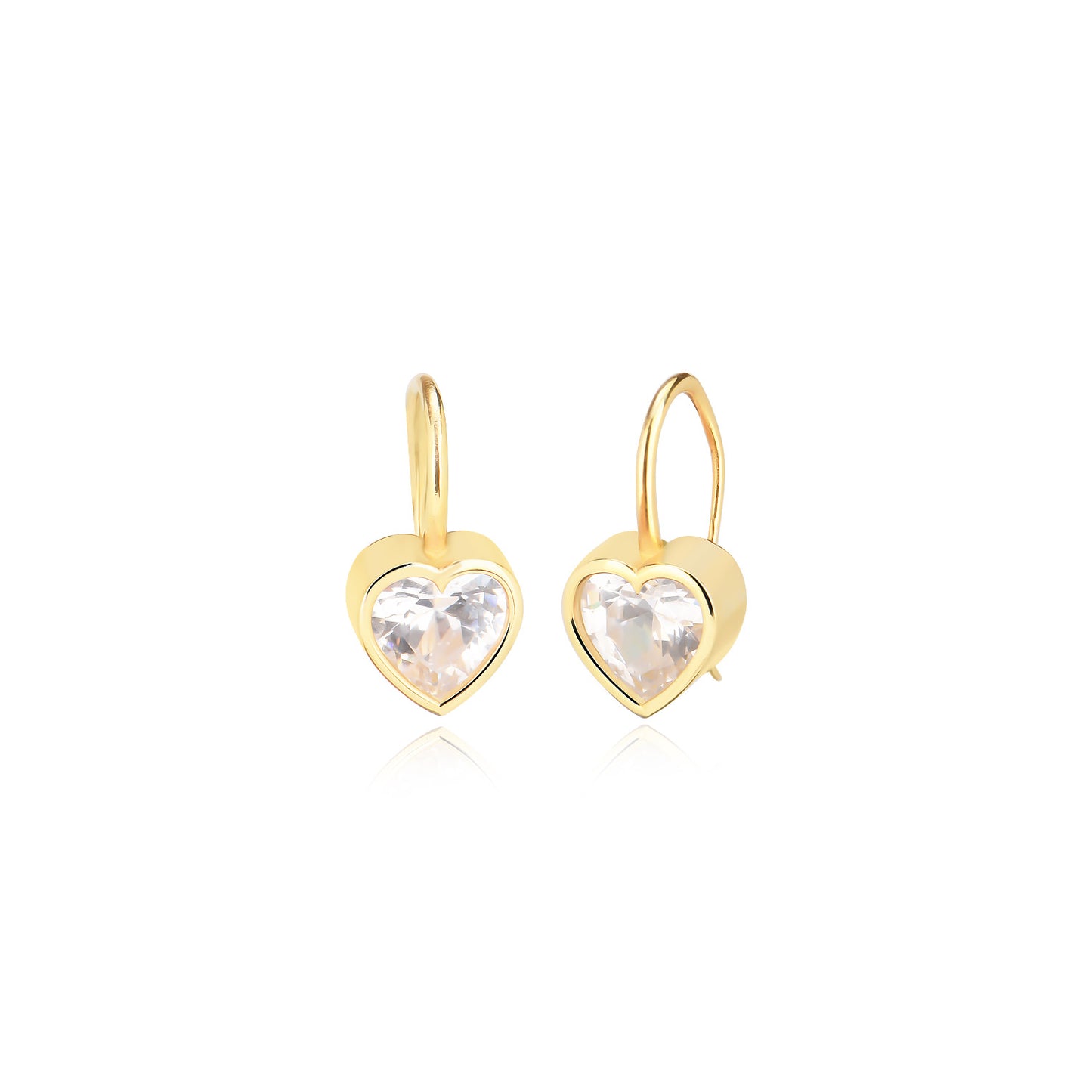 Cubic Zircon Heart earring in Sterling silver