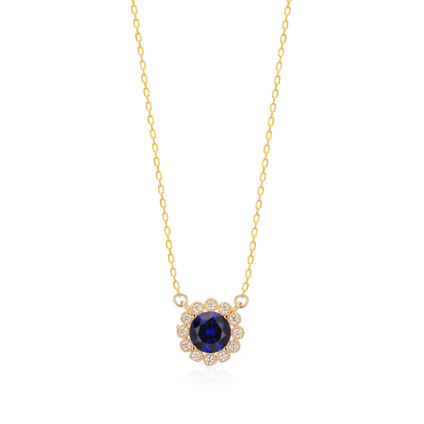 Cubic Zircon colored stone Sterling silver Necklace