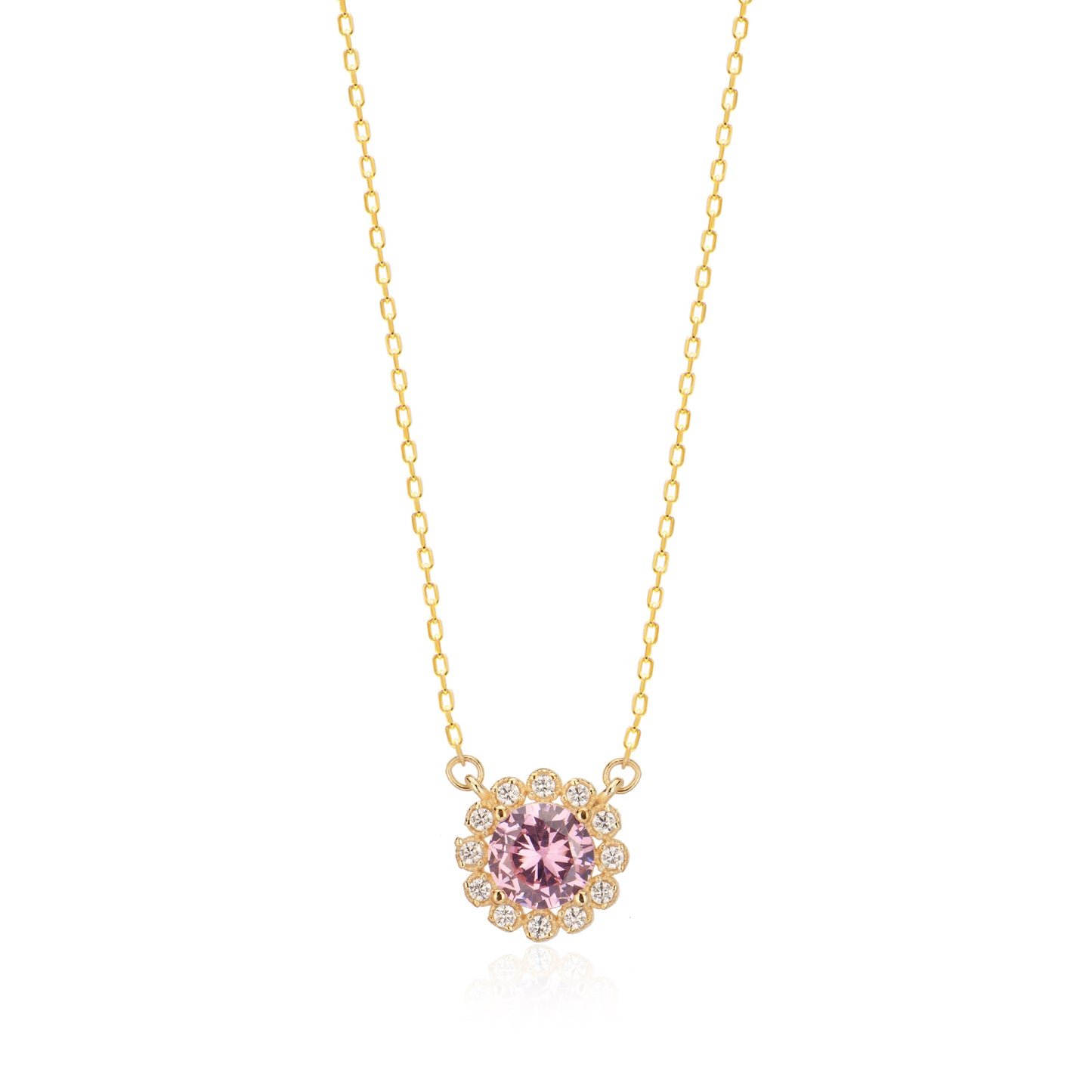 Cubic Zircon colored stone Sterling silver Necklace