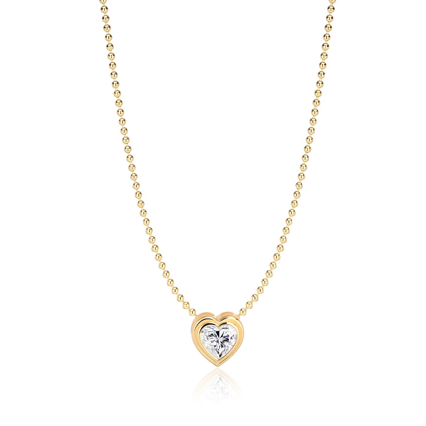 Cubic Zircon Heart Sterling silver Necklace