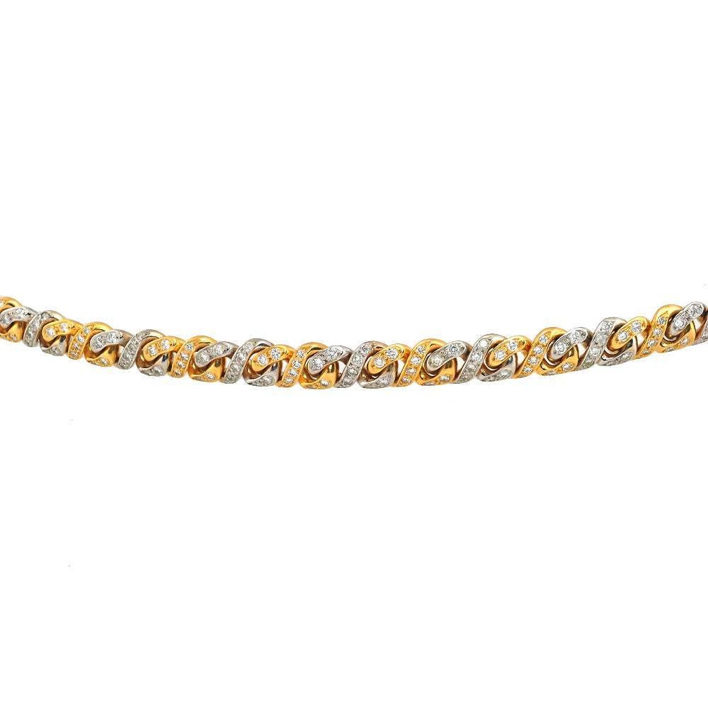 18kt Yellow & White Gold Diamond Link Bracelet