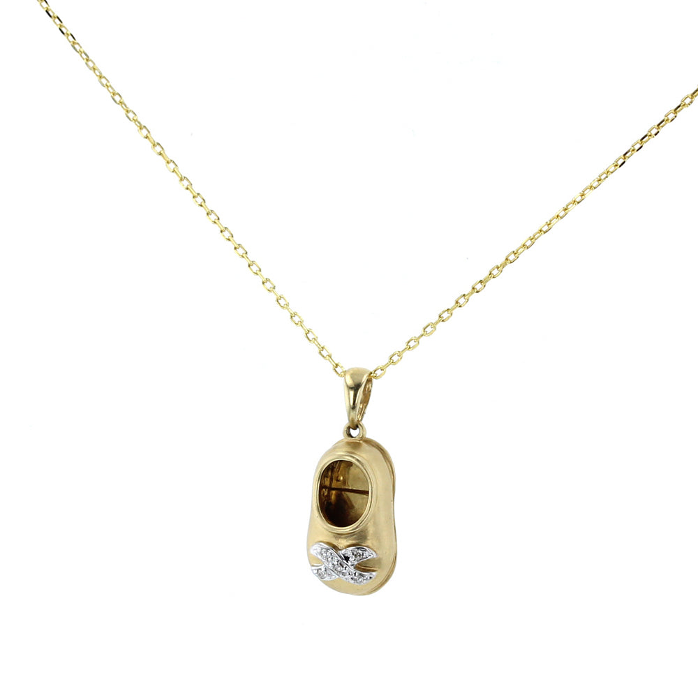 Yellow Gold Diamond shoe Pendant