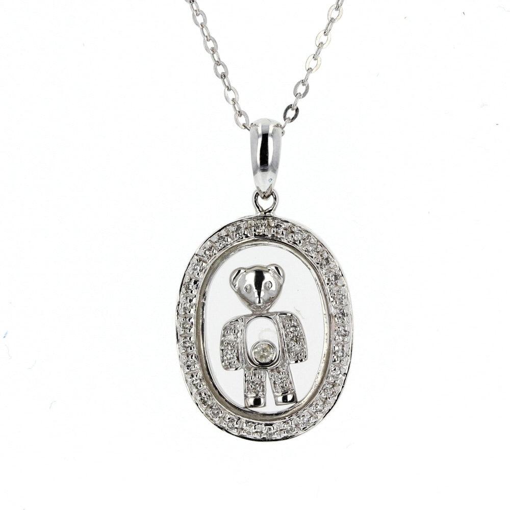 White Gold Floating Diamond Pendant