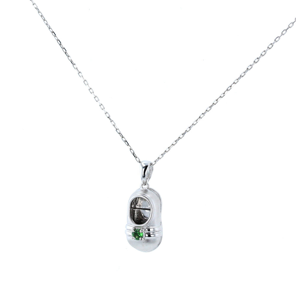 white Gold Diamond Tsavorite Gemstone shoe charm