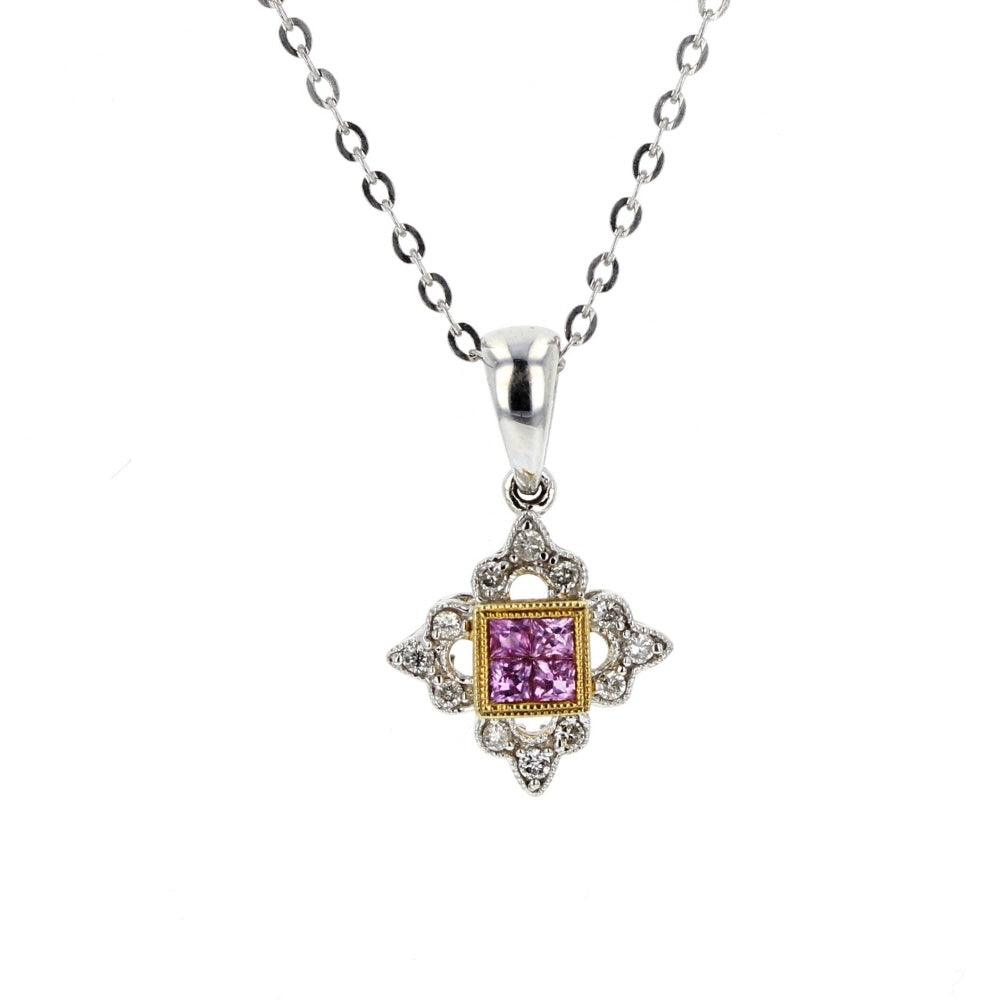 Diamond & Pink Sapphire Pendant