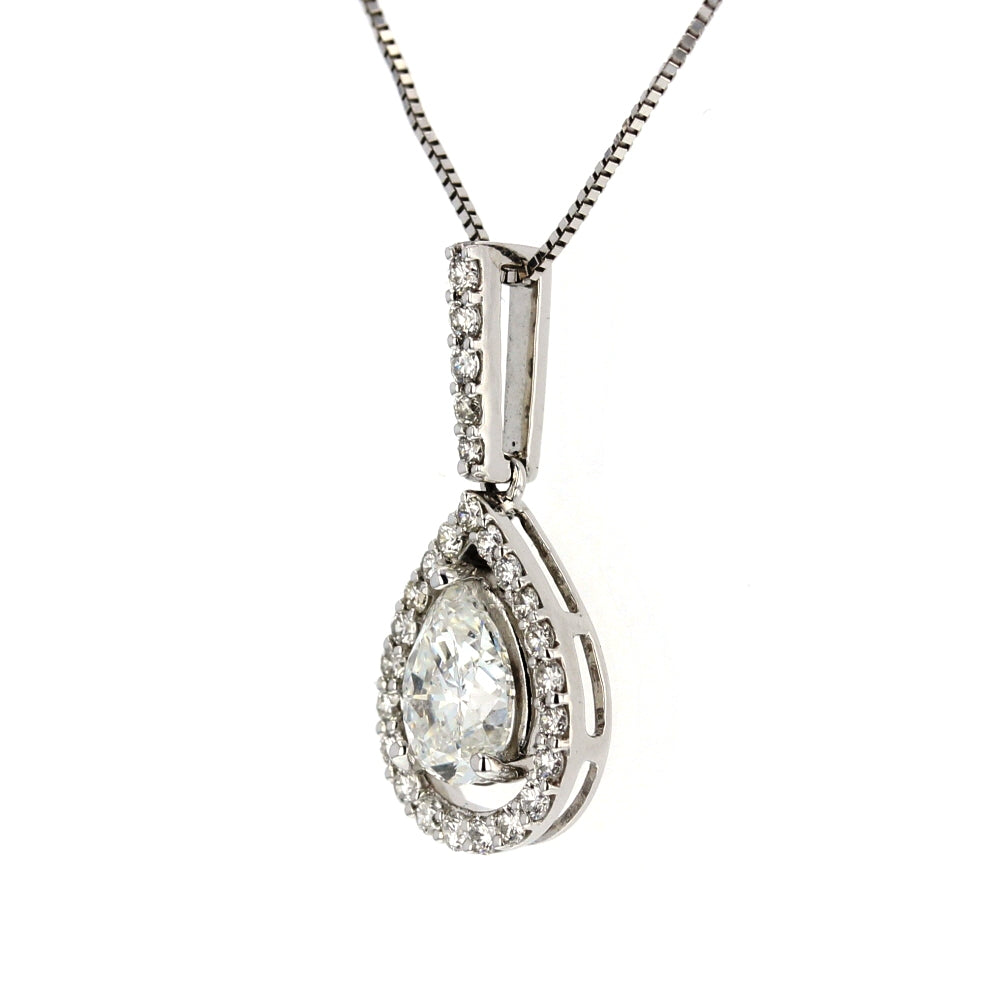White Gold Diamond Pear Shape Pendant