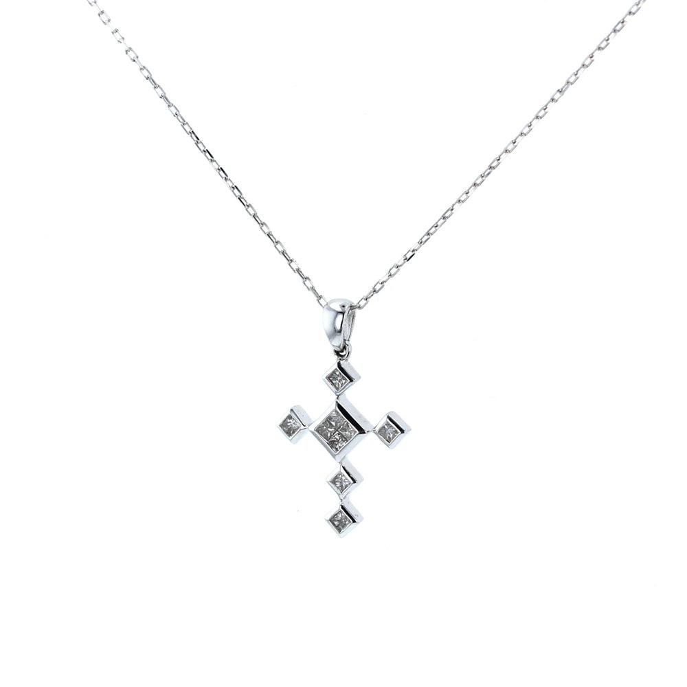 White Gold Diamond Cross Pendant