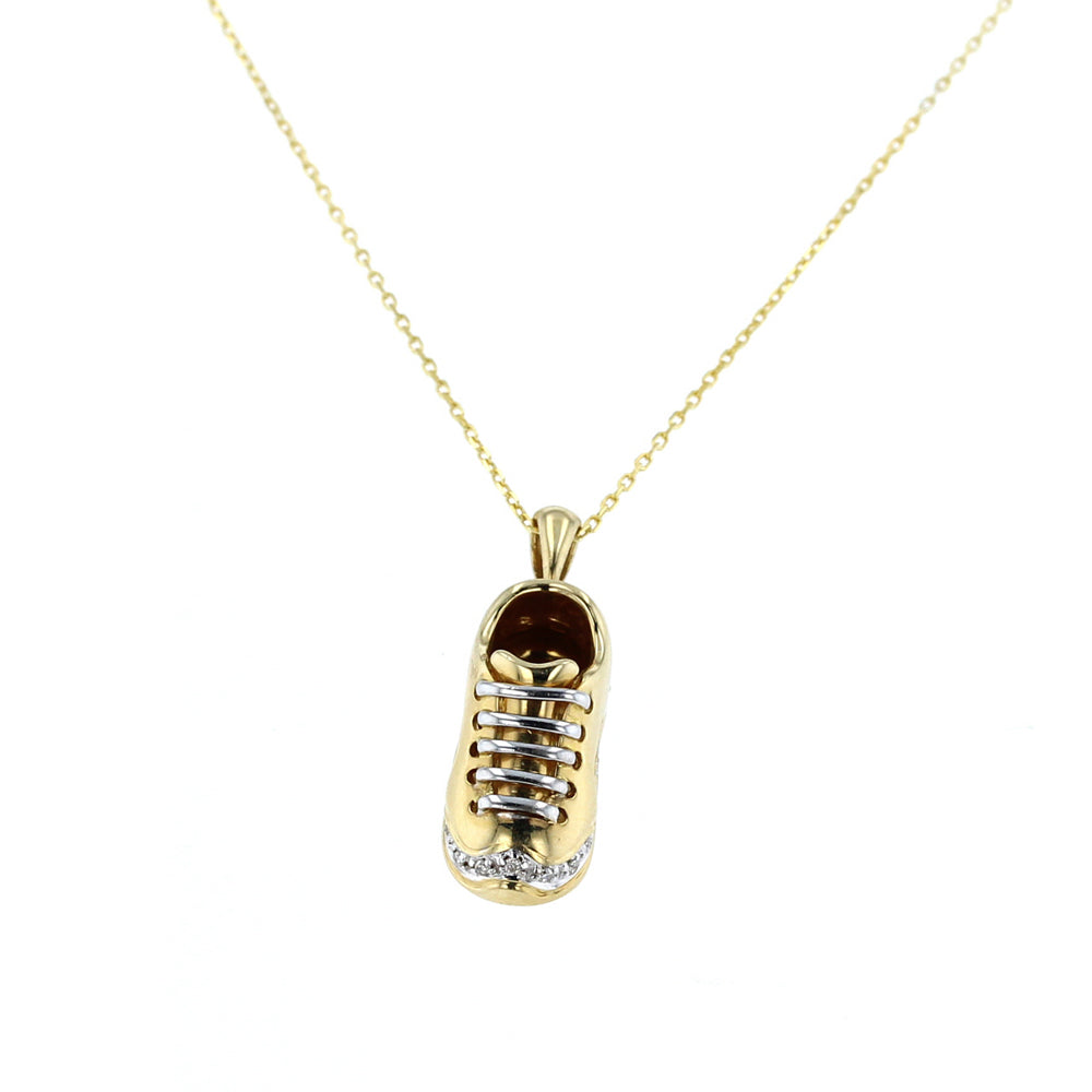 Yellow Gold Diamond Sneaker Pendant