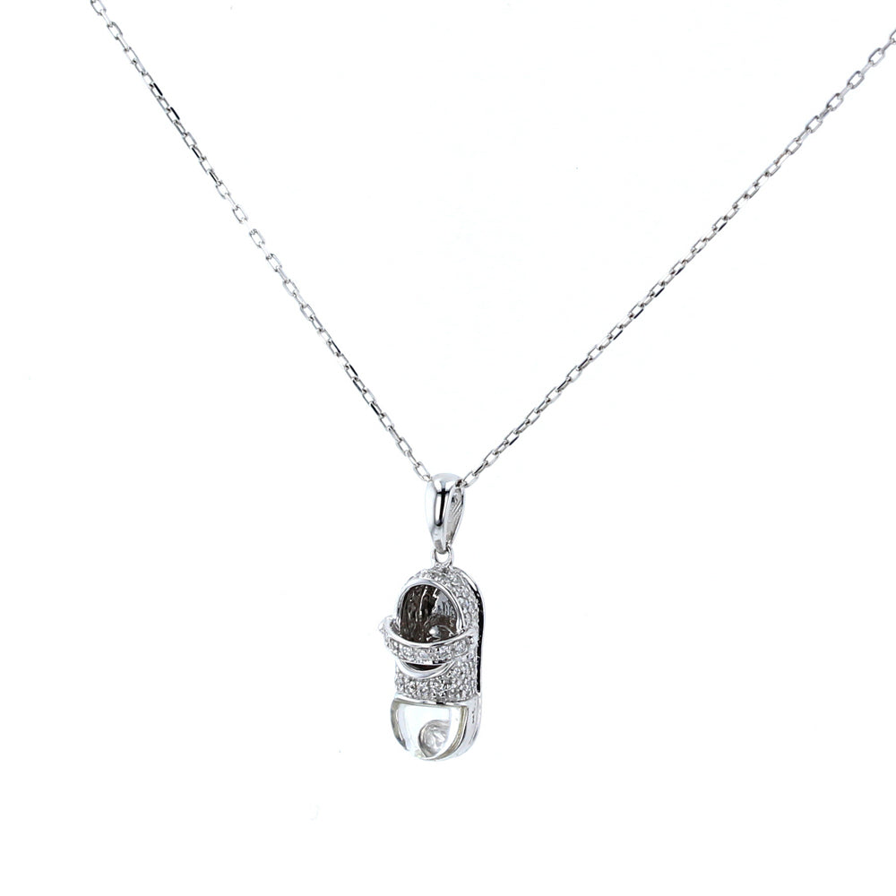 White Gold Diamond Shoe Charm Pendant