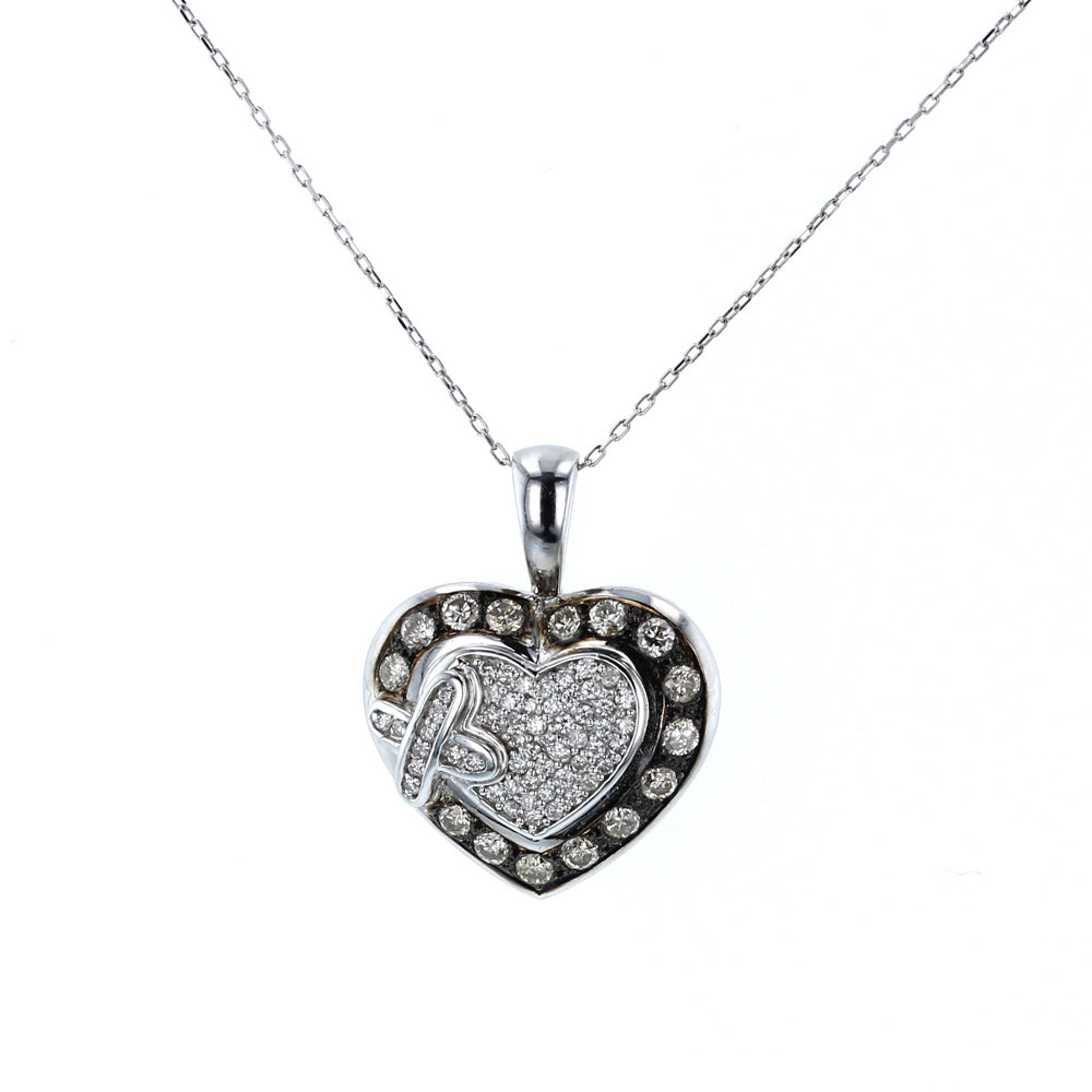 Puffed Diamond Heart Pendant