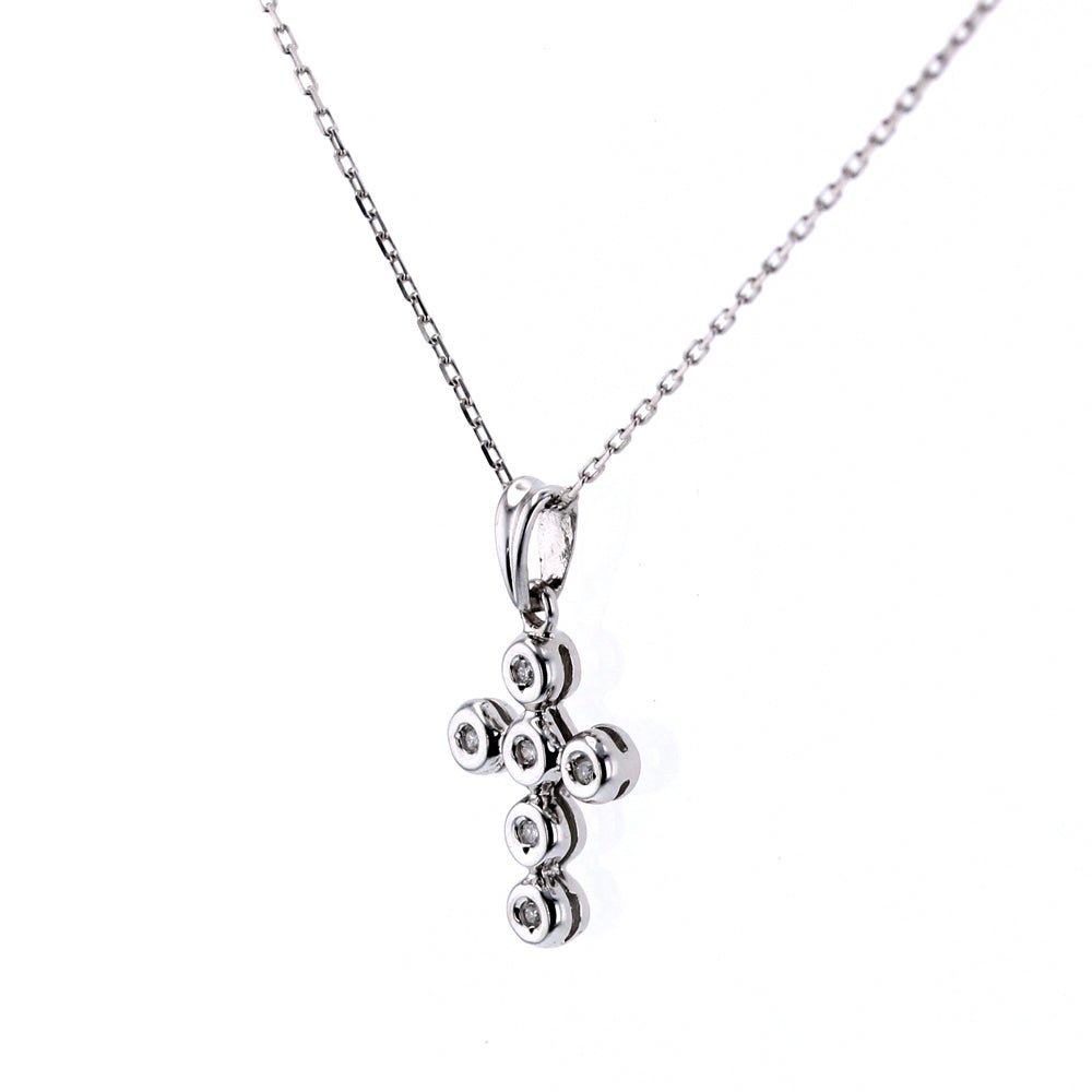 White Gold Diamond Cross Pendant