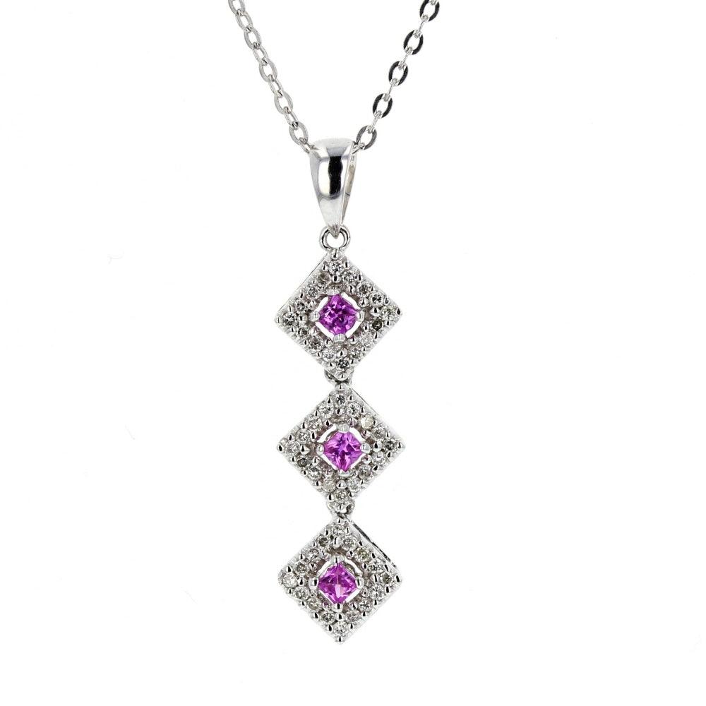 Diamond & Pink Sapphire Pendant