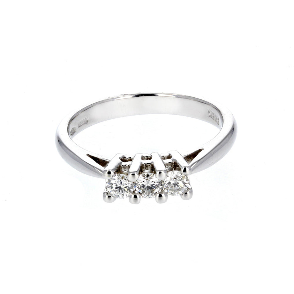 3 Stone Round Cut Diamond Anniversary Band