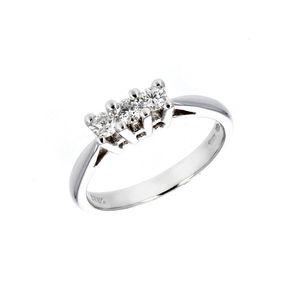 3 Stone Round Cut Diamond Anniversary Band