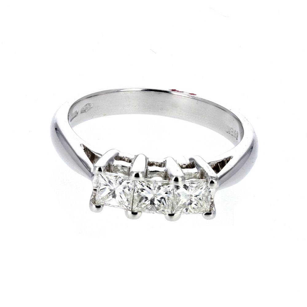 3 Stone Princes Cut Diamond Anniversary Band