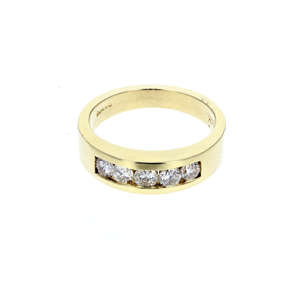 Yellow Gold 5 Stone Diamond Band