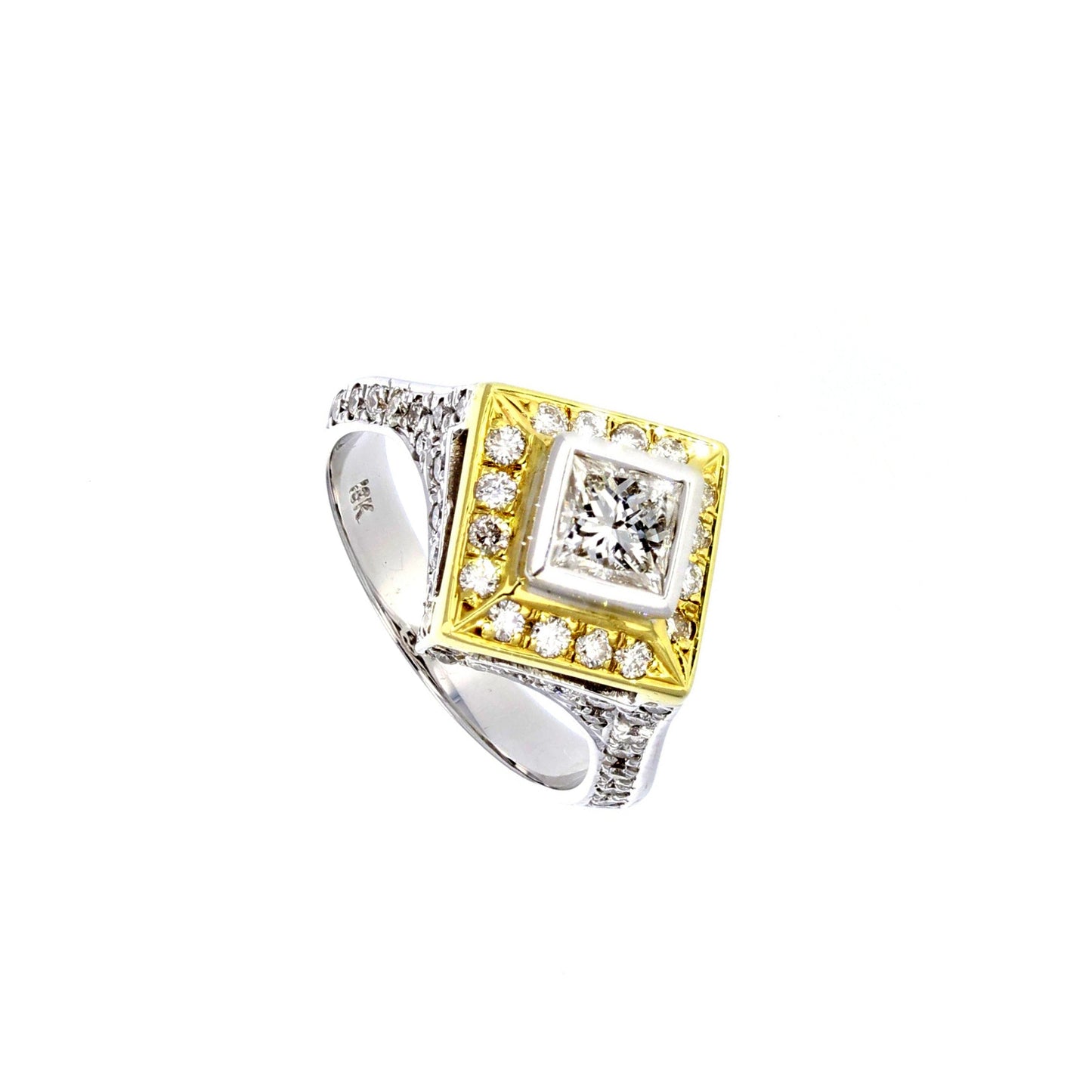 Engagement Two Tone Diamond Ring