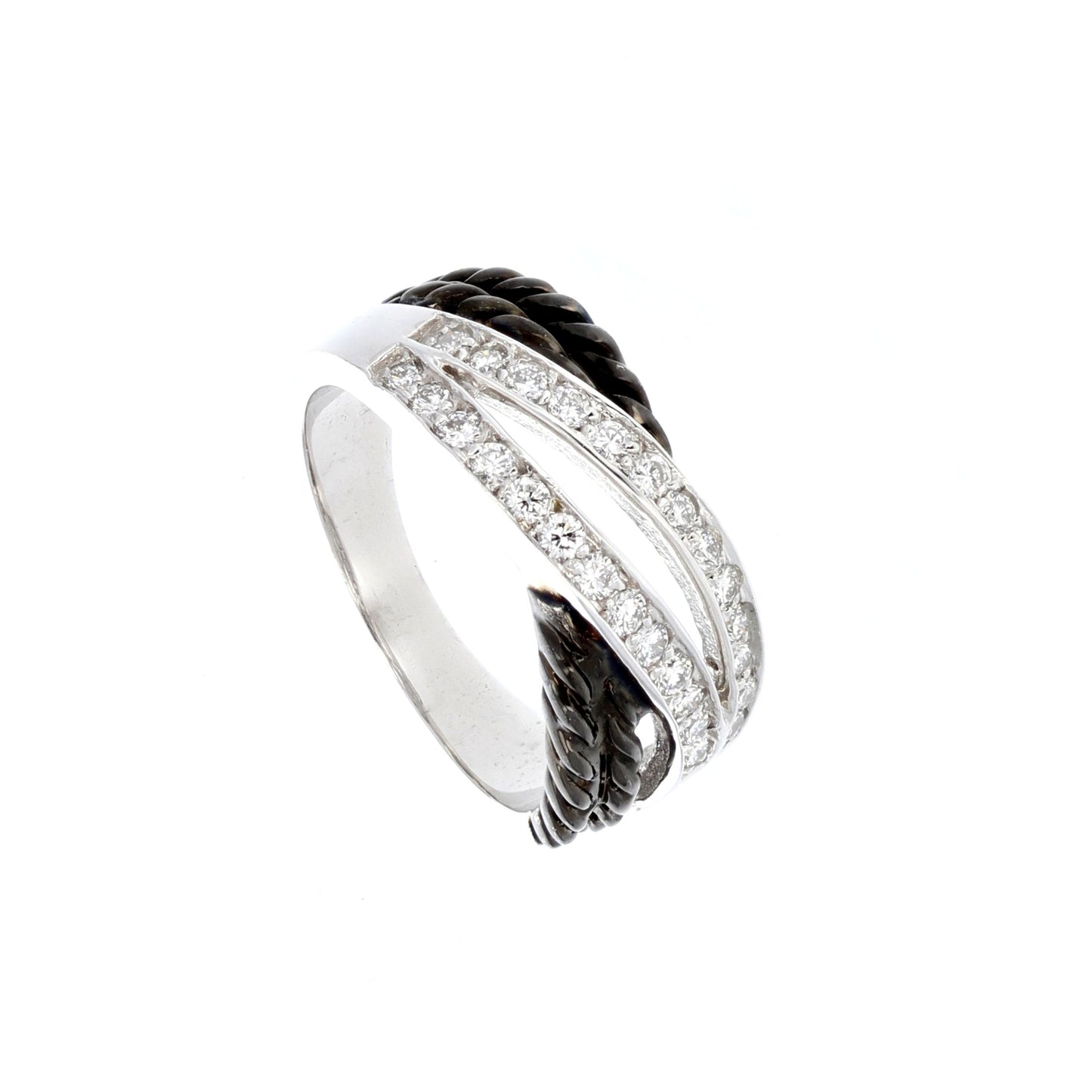 White Gold & Black Rhodium Diamond Ring