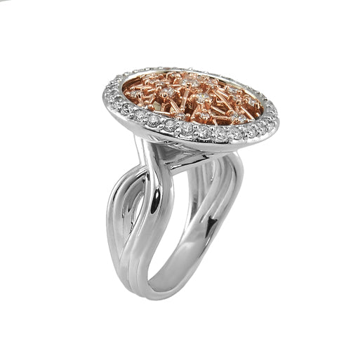 White & Rose Gold Diamond Ring