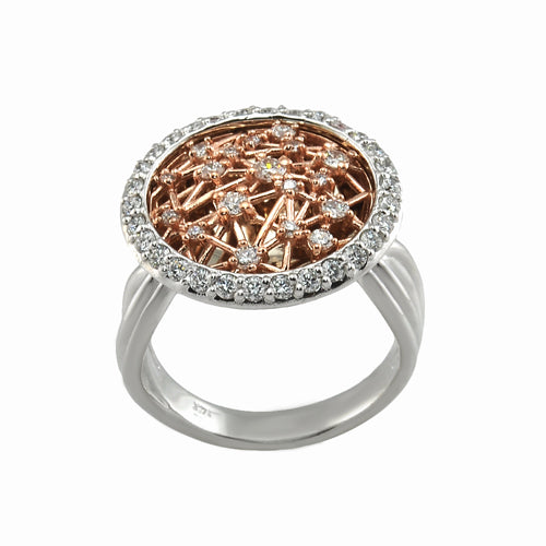 White & Rose Gold Diamond Ring