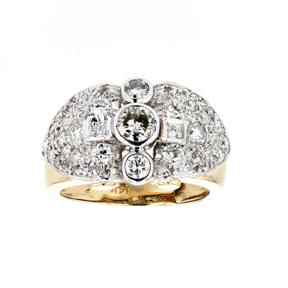 White & Yellow Gold Classic Look Diamond Ring