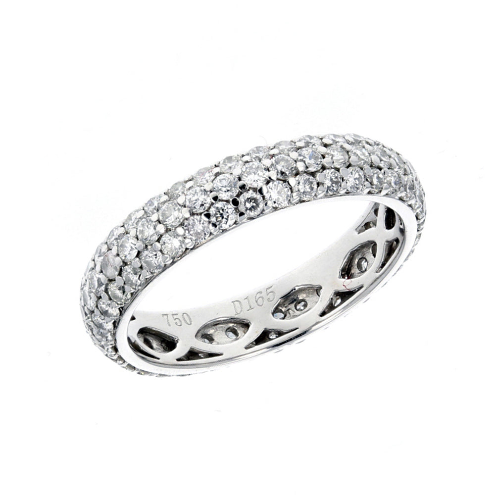 Pave Set White Gold Diamond Eternity Band