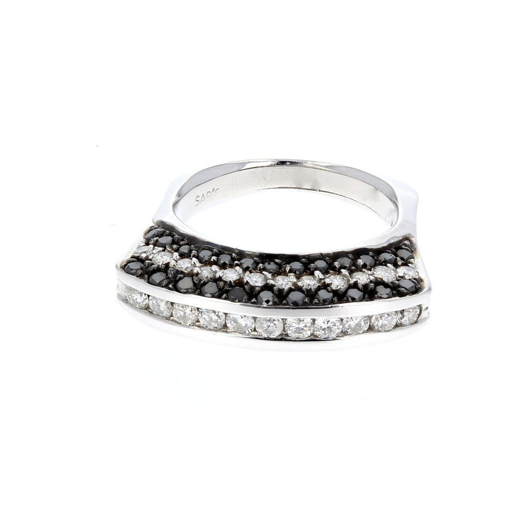 Black & White Diamond Band Ring