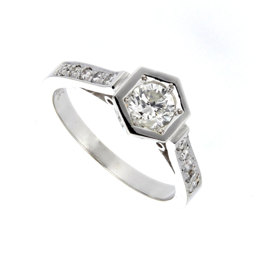 18KT White Gold Diamond Engagement Ring