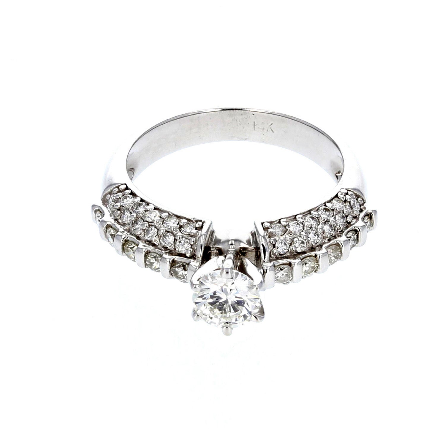 14KT White Gold Diamond Engagement Ring
