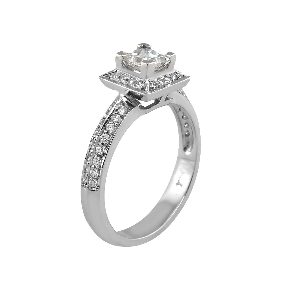 14KT White Gold Diamond Engagement Ring