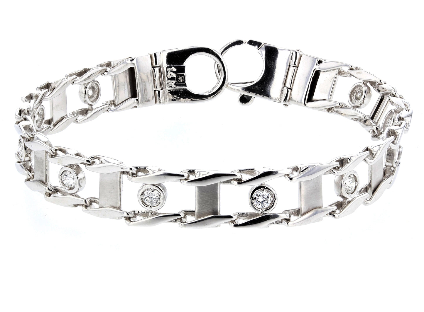 14kt Link Diamond Men's Gold bracelet