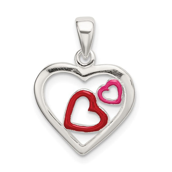 Enameled Hearts Pendant
