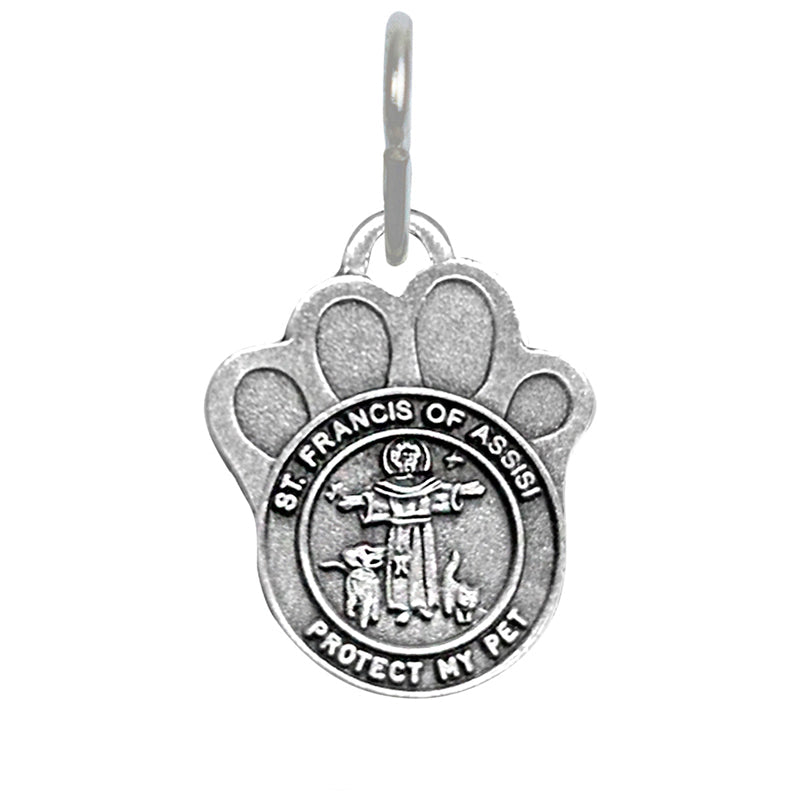 1-Pewter Paw and St. Francis Pet Medal